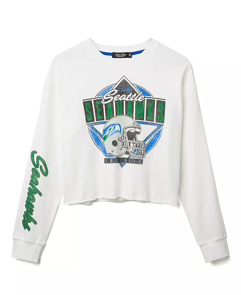 Junk Food Clothing Women's Nfl Seattle Seahawks Helmet Crop Fleece