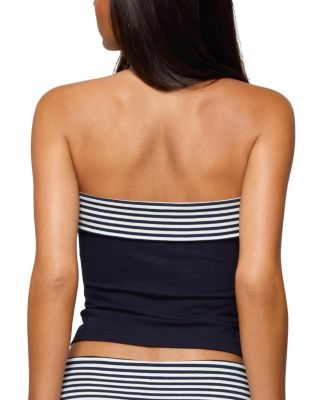 76 Stripey Fold Over Tube Top