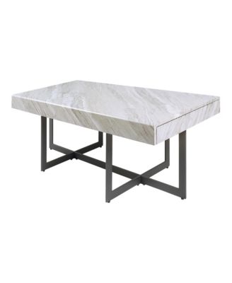 Martine 47" Faux Marble Top 2-Drawer Coffee Table