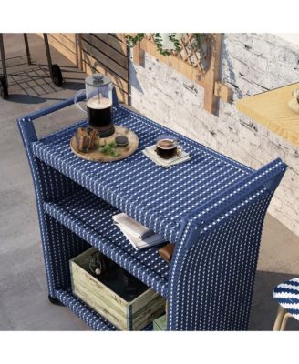 Phelps Aluminum 3-Open Shelf Patio Serving Cart