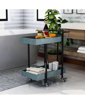 Daria Metal Frame 2-Shelf Serving Cart