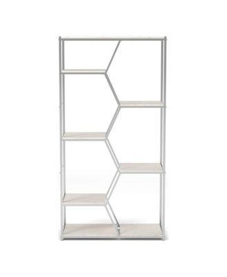 Geneva Steel Frame 7-Shelf Geometric Bookcase