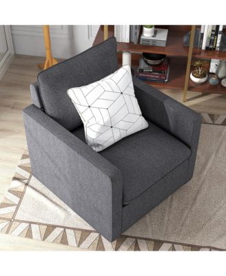 Chester Linen Upholstered Swivel Chair