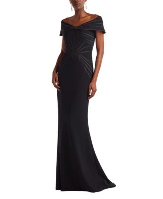 Meridian Sundial Off-Shoulder Gown