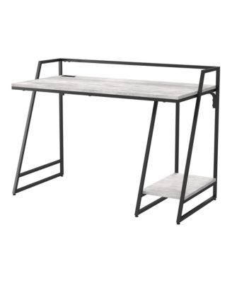 Stark Steel Base 1-Shelf Writing Desk with USBs