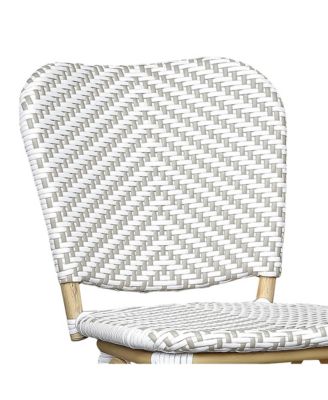 Colfer Aluminum and PE Wicker Patio Bar Chairs, Set of 2