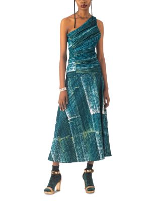 Tiwa Printed One Shoulder Maxi Dress