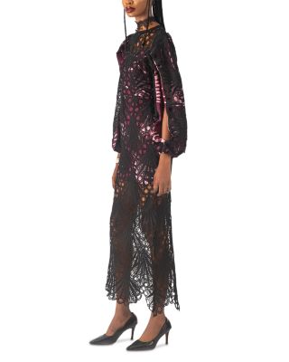 Monife Lace Overlay Split Sleeve Dress