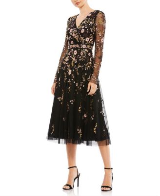  Floral Embroidered A-Line Cocktail Dress