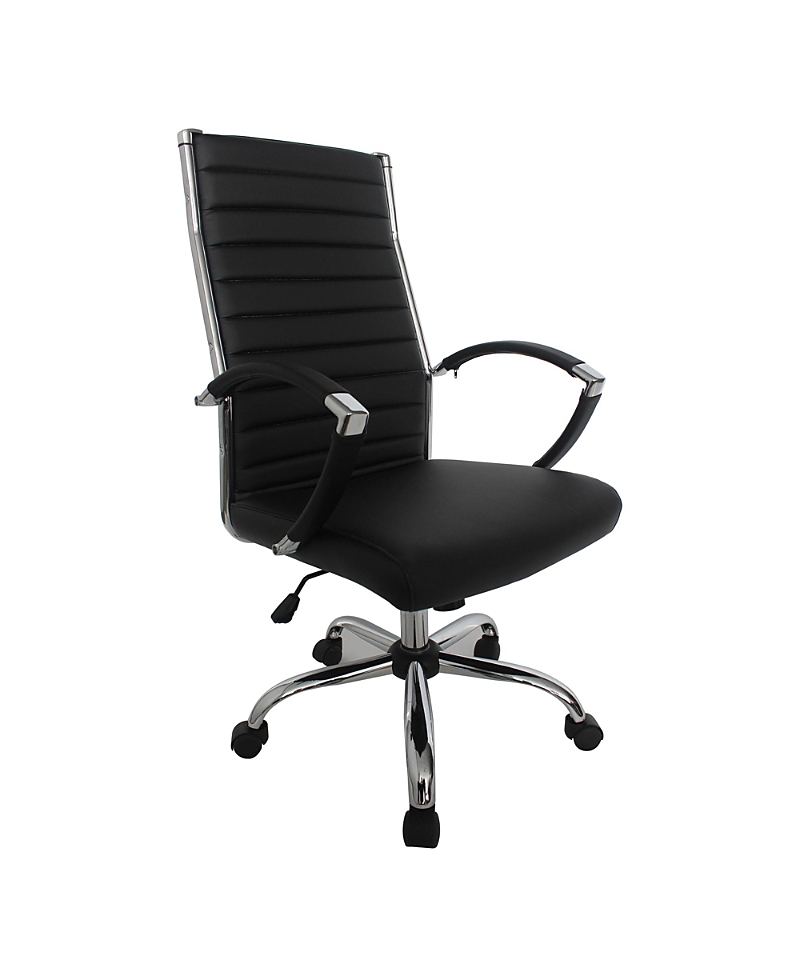 Furniture Of America Tioga 43-inch Faux Leather Height Adjustable Swivel Office Chair In Black