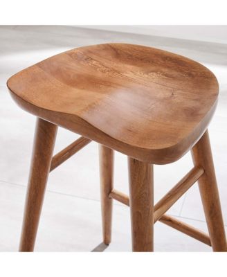 Saville Backless Wood Counter Stools, Set of 2