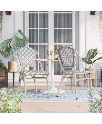 Quade Aluminum and PE Wicker Patio Dining Chairs, Set of 2