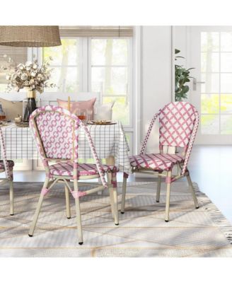 Quade Aluminum and PE Wicker Patio Dining Chairs, Set of 2