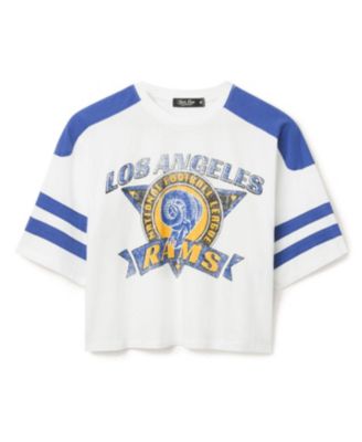 Women's NFL Los Angeles Rams Striped Crop Tee