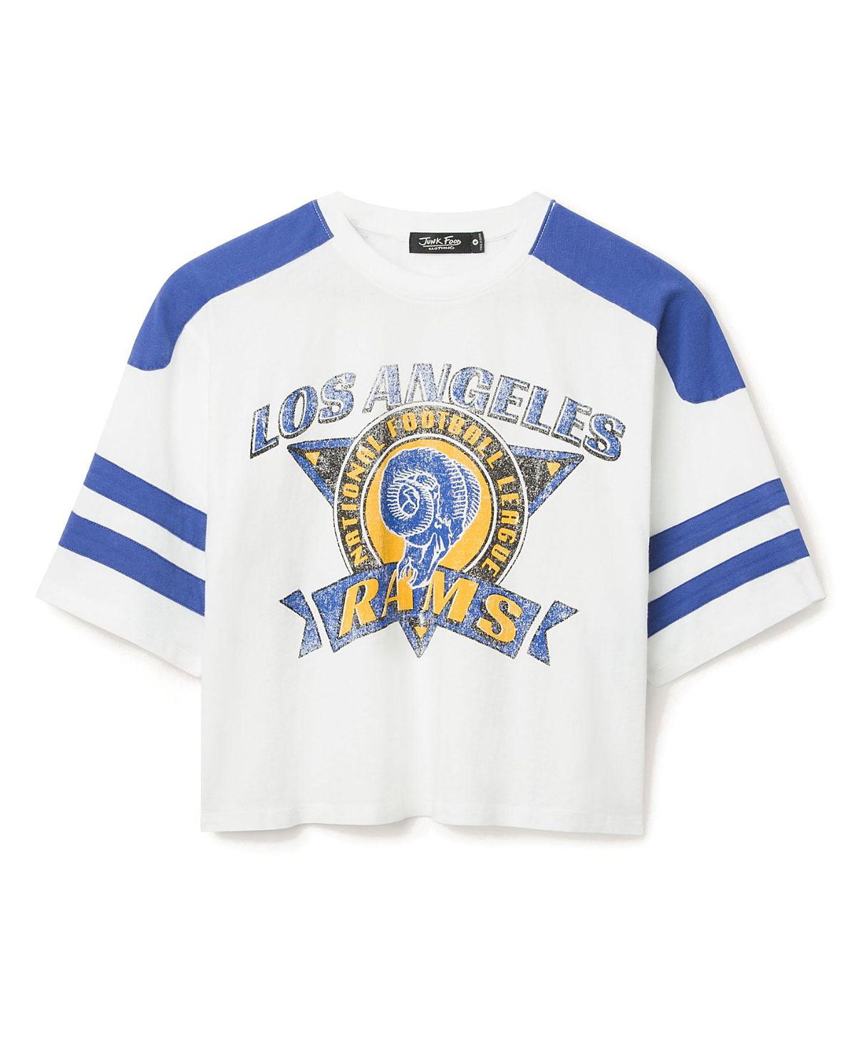 Junk Food Clothing Women's Nfl Los Angeles Rams Striped Crop Tee