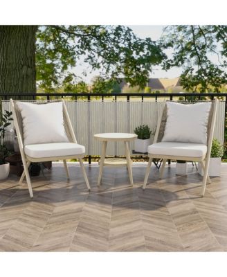 Wolcott Aluminum 1-Open Shelf Patio Table and Chairs, Set of 3