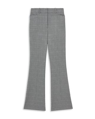 Petite Check Flare Leg Pants 