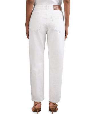 Selin Mid Rise Straight Leg Jeans in White