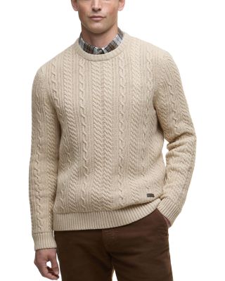 Relaxed Fit Cable Crewneck Sweater