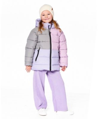 Girls' Colorblocked Puffy Winter Coat - Little Kid