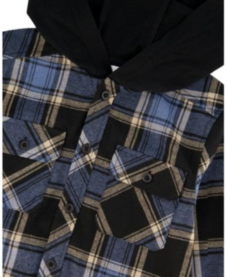 Boys' Long Sleeve Hooded Flannel Shirt - Little Kid, Big Kid