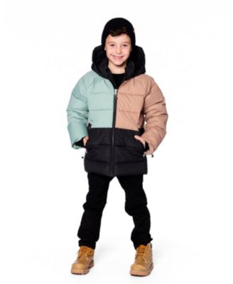 Boys' Colorblocked Puffy Winter Coat Jacket - Little Kid