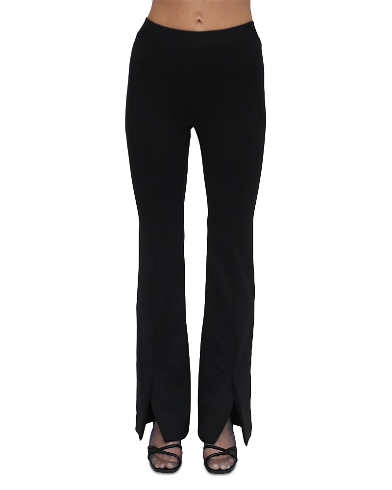 Rosetta Getty Slim Flared Pants With Split Hem In Black