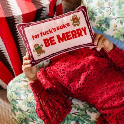 Be Merry Needlepoint Pillow