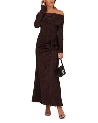 Metallic Knit Ruched Dress