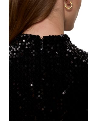 Funnel Neck Sequin Top