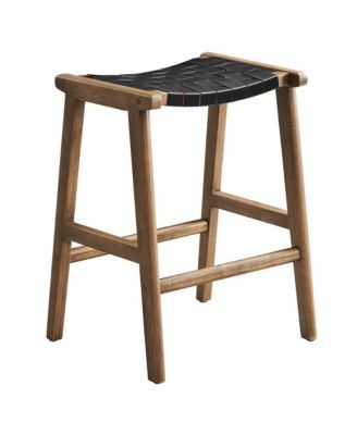 Saoirse Faux Leather Wood Counter Stool, Set of 2