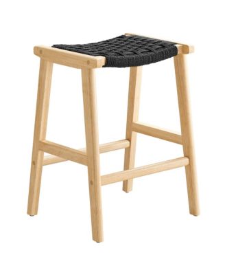 Saoirse Woven Rope Wood Counter Stool, Set of 2