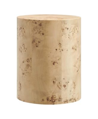 Cosmos 16" Round Burl Wood Side Table