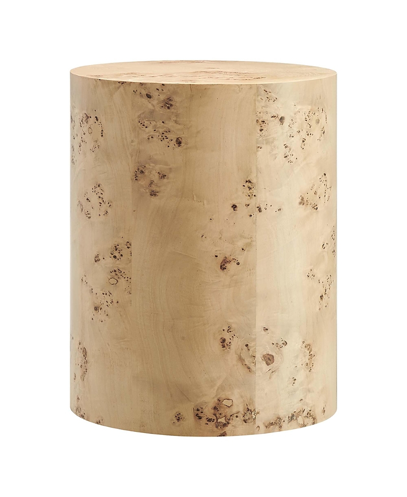 Modway Cosmos 16 Round Burl Wood Side Table In Brown