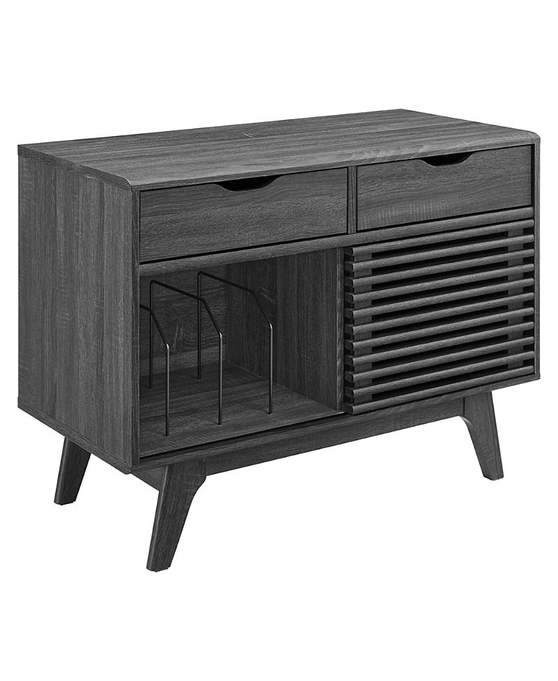 Modway Render Vinyl Record Display Stand In Gray