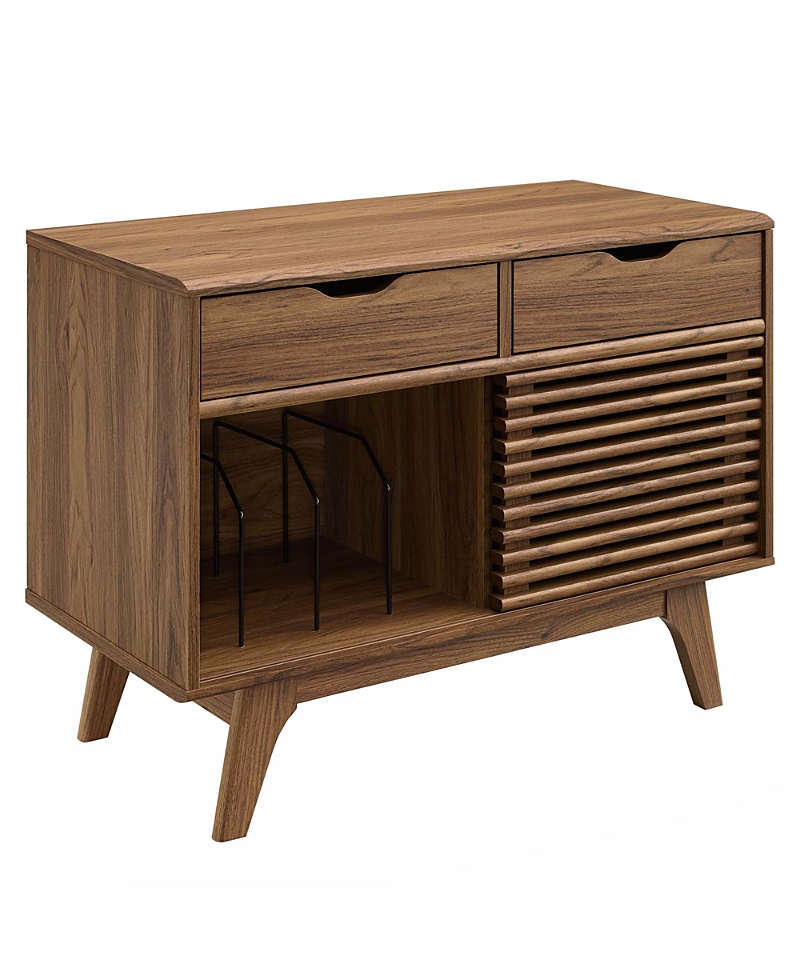 Modway Render Vinyl Record Display Stand In Brown