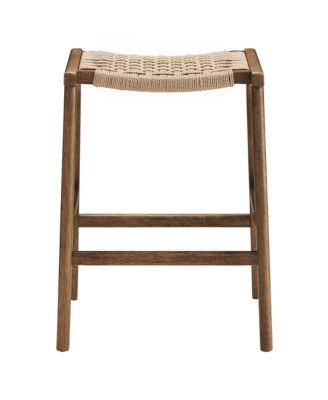 Saoirse Woven Rope Wood Counter Stool, Set of 2