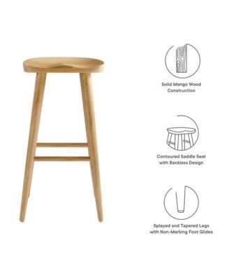 Saville Backless Wood Bar Stools Set of 2