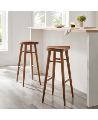 Saville Backless Wood Bar Stools Set of 2