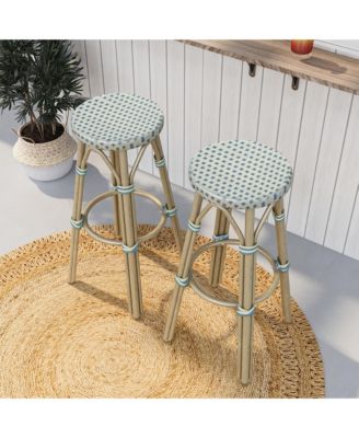 Kindry 30" Aluminum Outdoor Barstools, Set of 2