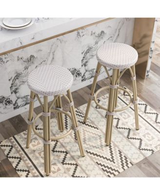 Kindry 30" Aluminum Outdoor Barstools, Set of 2