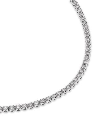 Diamond Tennis Necklace in 14K White Gold, 3.0 tcw