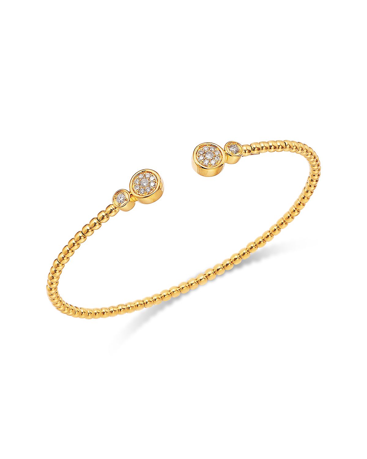 Bloomingdale's Fine Collection Diamond Beaded Flexible Open Cuff Bracelet