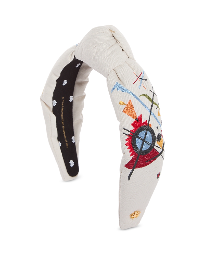 Lele Sadoughi X The Met Kandinsky Violett Knotted Embroidered Headband In Purple