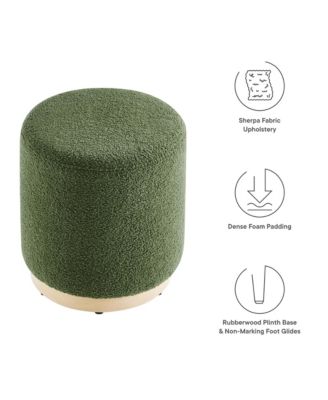 Tilden 16" Round Sherpa Upholstered Ottoman