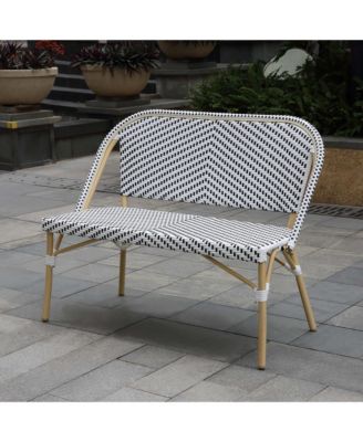 Doria 2-Seater Outdoor Loveseat with Diagonal Wicker Design