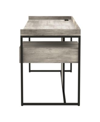 Tioga Steel Base 1-Drawer Writing Desk with USBs and Outlets