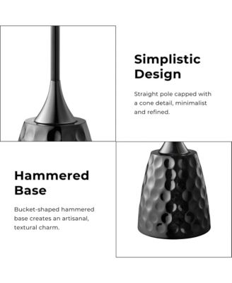 Knoll 16" Iron Round End Table with Geometric Pattern Top and Hammered Base