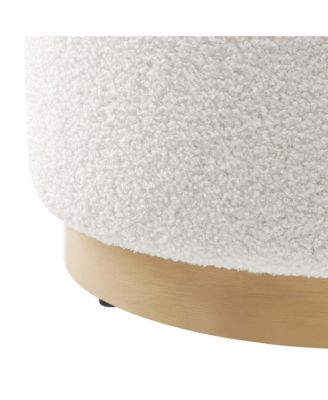 Tilden 16" Round Sherpa Upholstered Ottoman