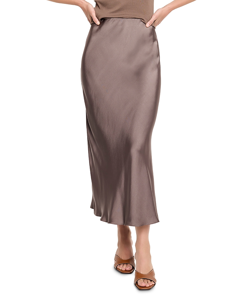 Nic + Zoe Nic+zoe Day Gloss Slip Skirt In Brown